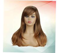 HAPINARY Parrucca Lunga Donna Naturale Accessori Chioma Moda Soffice Copertura Travestimenti Feste Marrone Design Elegante