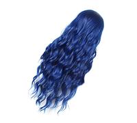 HAPINARY Parrucca Lunga Ondulata Blu Per Halloween Parrucca Sintetica Naturale Per Cosplay e Feste Look Elegante e Accattivante Per Donne
