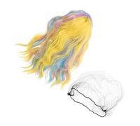 HAPINARY Parrucca Ondulata Arcobaleno Parrucca Finta Donna Colorata Copricapo Cosplay Festa Realizzata in Seta Ad Alta Temperatura Regolabile Per Maggior Teste