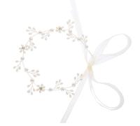 HAPINARY Pearl Headpiece for Bride with lightweight ABS beads and argento color-fast finish for wedding hair accessory use