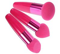 HAPINARY Pennelli Cosmetici per Fondotinta e Correttore 3 Pezzi Impugnatura Ergonomica, Spugna Latex Bagnata/Asciutta, Adatta a Curve del Viso, per Applicazione Uniforme del Make-Up