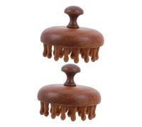 HAPINARY Pettine Massaggiatore Cuoio Capelluto in Legno Spazzola Gua Sha Per Massaggio Testa Strumento Esfoliante Shampoo Rimuove Forfora Marrone Conveniente Casa Viaggi