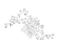 HAPINARY Pettine Per Capelli Da Sposa in Argento Pettine Perle Artificiali e Strass Accessori Per Capelli Eleganti Per Matrimoni e Occasioni Speciali