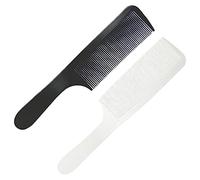 HAPINARY Pettini Da Barbiere Curvi Professionali 2 Pezzi Nero e Bianco Denti Arrotondati Antistatici Per Taglio Chioma Uomo Acconciature Corte Uso Professionale e Domestico