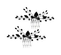 HAPINARY Pettini per Chioma da Donna 2 Pezzi in Lega di Zinco Nero, Accessori per Sposa e Damigelle, per Matrimoni e Abiti da Cerimonia