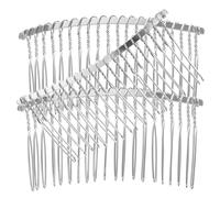 HAPINARY Pettini Per Chioma in Metallo 7,8 Cm 20 Denti Pettine Per Velo Da Sposa Pettine Per Fermaglio Per Chioma in Metallo 3 Pezzi Set