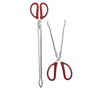 HAPINARY Pinze Per Raccolta Rifiuti in Acciaio 38cm e 51cm, Pinzette Lunghe Multiuso Bordi Seghettati Per Pesca Di Granchi e Animali Acquatici, Attrezzo Esterno Per Parchi Campeggio Barbecue