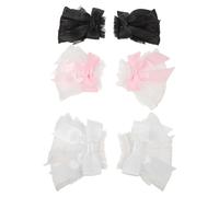 HAPINARY Polsini in Pizzo Decorativi Fiocco per Donna, 3 Paia Leggeri ed Eleganti, Accessori per Nail Art e Foto, per Uso Quotidiano e Social Media