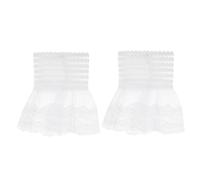 HAPINARY Polsini in Pizzo Finto a Strati, 1 Paio, Chiffon Bianco