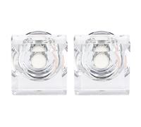 HAPINARY Pomelli per Cassettiere Trasparenti in Cristallo Quadrato 2 Pezzi Maniglia per Mobile in Vetro Artificiale Pomello per Cassetto Armadio Decorativo per Cucina e Camera da Letto