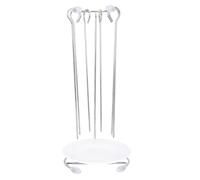 HAPINARY Porta Arrosticini in Acciaio Inox, Set da 1 Pezzo con Vassoio | Argento, Supporto Sospeso per Barbecue, Accessorio da Griglia, Struttura Robusta per Spiedini e Arrosti