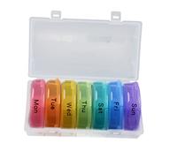 HAPINARY Porta Pillole Contenitore Compatto Settimanale 21 Scomparti in Pp Ecologico e Biodegradabile Design a Colori Assortiti per Medicinali da Viaggio