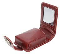 HAPINARY Porta Rossetti in Pu Marrone con Specchio Incorporato, Custodia Raffinata e Semplice per Cosmetici, Borsa Portatile come Toeletta per Sorelle e Compagne
