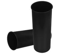 HAPINARY Porta Spazzole da Bagno in Plastica Nero 2 Pezzi, Supporto Tondo per Scopino Gabinetto Installazione Facile e Design Minimalista Moderno