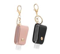 HAPINARY Portabottiglie in Pu Coperchio e Portachiavi, Bottiglia T-shape Copertura Protettiva, Set Da 2 Per Profumo, Detergente Per Mani o Ricarica