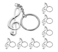 HAPINARY Portachiavi 8 Pezzi in Lega di Zinco Vintage Nota Musicale Argento Portachiavi Versatile e Portatile e Regalo di San Valentino per Scuola