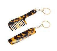 HAPINARY Portachiavi Pettine in Acetato Mini Leopardato 2 Pezzi, Pettine a Denti Larghi Da Borsa Portatile Per Chioma Da Donna, Pettini Tascabili Da Viaggio Per Styling e Ritocchi