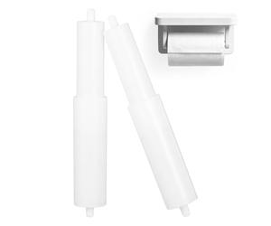 HAPINARY Portarotolo di Carta Igienica Asta Portafazzoletti, 2 Pezzi in Plastica, Accessori Bagno per Hotel Staffa a Molla Centrale da Incasso