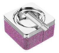 HAPINARY Posacenere Portatile Quadrato in Cristallo Con Strass Rosa Capacità Ampia Per Auto e Viaggi Design Europeo Elegante Adatto Uso Esterno e Viaggi