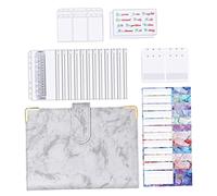 HAPINARY Raccoglitore di Bilancio A6 in Pelle Pu con Buste con Cerniera e Adesivi Autoadesivi per Budget, Organizer Portatile per Gestione Contanti e Carte, Quaderno Economico per Casa,