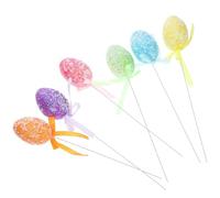 HAPINARY Ramo Pasquale Uova Artificiali in Schiuma 6 Pezzi Decorazione Creativa per Composizioni Floreali di Pasqua e Centrotavola Unici