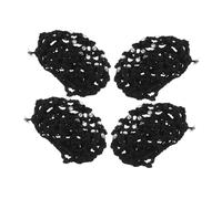 HAPINARY Retine per Chignon da Ballo Nere con Strass Acrilici, Set 4 Pezzi, Copri Chioma per Danza Classica Bambine e Ragazze, Accessori per Acconciature Eleganti e Fissaggio Chignon