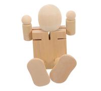 HAPINARY Robot Legno Incompleto per Fai da Te Pupazzo Artigianale da Decorare Educativo per Sviluppo Creativo e Abilità Motorie Per Decorazione Scrivania