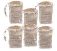 HAPINARY Sacchetti Per Sapone Esfolianti 6 Pezzi 9x14 Cm Cordino Portatile Per Bagno e Doccia, Borsa Salvasapone Multifunzione Coulisse Per Asciugatura, Comoda Custodia Per Tutta La Famiglia