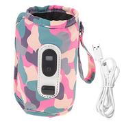 HAPINARY Scaldabiberon Portatile Digitale Copertura Camouflage Rosa per Ragazzo Ragazza, 5 Impostazioni di Calore Regolabili, Alimentazione USB, Resistente e Uniforme, per Uso Outdoor e Viaggi