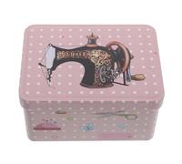 HAPINARY Scatola di Latta Rettangolare 12,5X9X6,5 CM per Accessori da Cucito Coperchio Ribaltabile, Organizer Compatto Metallo per Fili e Aghi da Cucire a Casa o Viaggio