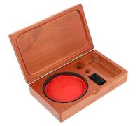 HAPINARY Scatola di Sigilli in Legno per Inchiostro in Pasta Cancelleria in Stile Giapponese Custodia Portatile E Robusta