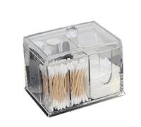 HAPINARY Scatola Trasparente per Organizer per Cosmetici con per Batuffoli e Tamponi Piccolo e per Bagno e