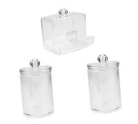 HAPINARY Scatole Trasparenti Per Cotton Fioc Contenitori Da Bagno Coperchio Per Riporre Cotton Fioc E Dischetti Di Cotone Organizzatore Per Mobiletto O Cassetto