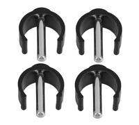 HAPINARY Set 4 Clip di Serraggio a Forma di C per Stampelle e Deambulatori, Montaggio senza Utensili, Materiale Plastica e Ferro, Colore Nero, Accessori per Tubi da 25-28mm