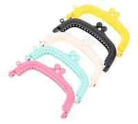 HAPINARY Set 5 Pezzi Cornici per Borsa Fai da Te Colorate 85Cm Chiusura a Scatto in Plastica Resistente per Portamonete e Pochette Artigianali Accessori per Lavori Manuali