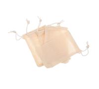 HAPINARY Set 5 Sacchetti Portasapone in Rete Naturale per Sapone Schiumogeno Corpo e Viso, Tasca Esfoliante in Sisal Beige, Prolungano Durata Sapone per Bagno e Viaggio