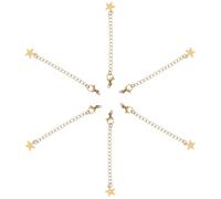 HAPINARY Set 6 Catene di Estensione per Gioielli 5cm in Acciaio Inossidabile Dorato con Chiusura a Moschettone, Estensori per Collane e Braccialetti Regolabili, Accessori per Creazione