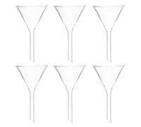 HAPINARY Set 6 Imbuto di Vetro Triangolare 30ml con Gambo Breve, Resistente al Calore e Facile da Pulire, per Laboratorio e Conservazione Liquidi