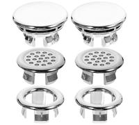 HAPINARY Set 6 Pezzi Anelli per Lavabo Bagno in Plastica, Copertura Foro Troppo Pieno per Lavello Cucina, Accessorio Decorativo e Pratico per Installazione Sanitaria
