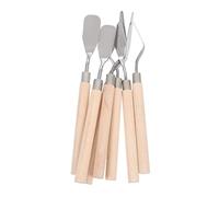 HAPINARY Set 7 Pezzi Spatole Per Pittura a Olio Raschietti in Acciaio e Manico in Legno, Strumenti Per Artisti e Pittori Per Miscelare Colori e Pigmenti in Progetti Di Pittura e Argilla