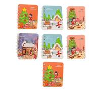 HAPINARY Set 7 Quaderni a Spirale Natalizi Tascabili Design a Tema Festivo, Blocco Note per Studenti e Ufficio, per Diario, Appunti e Disegni Creativi Colore Colore Casuale Stile Casuale