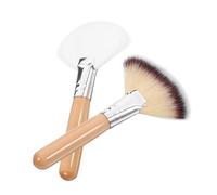 HAPINARY Set Da 2 Pennelli Da Trucco a Ventaglio Per Viso, Pennelli Evidenziatori e Per Cipria Pelo Di Nylon Morbido e Folto, Strumenti Facciali Per Trucco Professionale Adatti a Donne e Ragazze