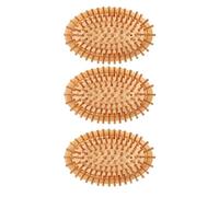 HAPINARY Set da 3 Spazzole Massaggiatore per Cuoio Capelluto in Bambù Portatili, Liscianti senza Spezzare i Chioma, Design Elegante per Cura Chioma e Viaggi
