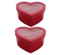 HAPINARY Set di 2 Scatole per Fiori a Forma di Cuore Fai da Te Rosse per La Festa di San con Finestra
