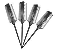 HAPINARY Set Di 4 Spazzole Nere Per Lisciare E Sezionare Pettine A Doppia Faccia Per Cotonare I Bordi Separare I Chioma Per Ballo Da Sala