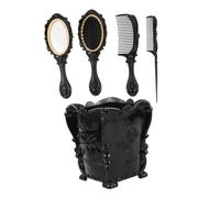 HAPINARY Set Di Pettini Con Specchio Antico in Plastica Spazzola Per Chioma Manuale Pettine Districante Per Cura Dei Chioma Strumento Per Toeletta Portatile