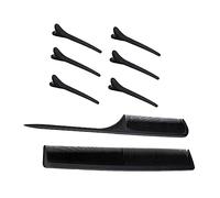 HAPINARY Set Di Strumenti Per Il Taglio Dei 2 Pezzi Pettini in Plastica A Denti Fini 6 Fermagli Per Pettine Per Lo Styling Per Donne E Uomini Nero