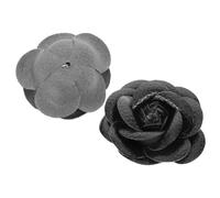 HAPINARY Shoe flower applique in pelle artificiale nera, 1 paio, elementi decorativi per scarpe da sposa e flats, adatti a matrimoni e fidanzamenti