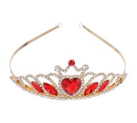 HAPINARY Sparkling heart crown rossa in lega di zinco - Cerchietto da regalo per donne e principesse in occasioni di nozze e festività