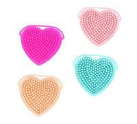 HAPINARY Spazzola Da Bagno Manuale in Silicone A Forma Di Cuore Scrub Per Il Viso A 2 Lati Per Bambini Set Da 4 Pezzi Spazzola Per Il Viso Per La Casa